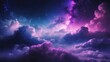 © VRVisionary - Galaxy universe. Black dark deep purple violet blue white pink magenta sky. Star storm. Fog mist. Starry night dramatic sky. Amazing mystical outer space concept.