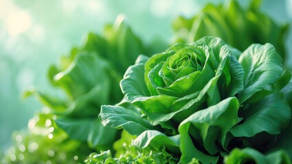 Poster - Defocused abstract background featuring a spinach plant.