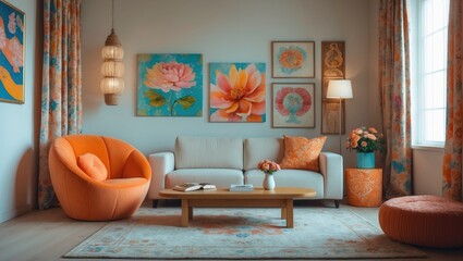 Poster - Decorative Accessories such as throw pillows, rugs, curtains, and artwork that customize the space.