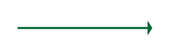 Poster - Long arrow. green arrow pointing right side. green horizontal arrow. Bold thine long arrow. Straight long arrow icon, Vector illustration.