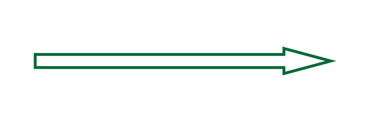 Poster - Long arrow. green arrow pointing right side. green horizontal arrow. Bold thine long arrow. Straight long arrow icon, Vector illustration.