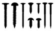 © Rani - Set of black various screws vector silhouette