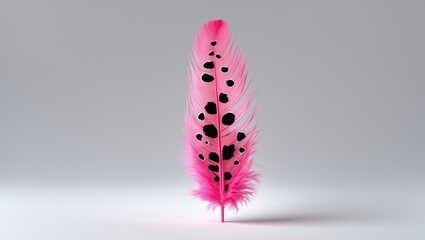 Poster - Delicate and beautiful feather with an exotic appearance displayed on a white background.