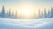 © Bayu Tri Nugroho - Magical Winter Wonderland Snow Falling Sunrise Snowy Forest Christmas Holiday Season Background