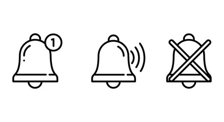 Poster - Notification icons set for mobile and web interfaces vector illustration