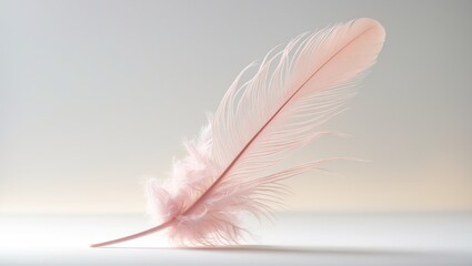 Poster - Elegant violet feather displayed on a white background