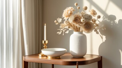 Poster - Elegant Table Setting featuring Decorative Elements and Fine China.