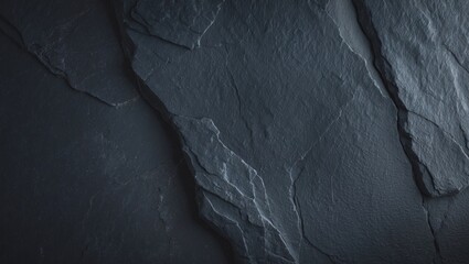 Poster - Dark grey black slate background or texture with a subtle pattern or surface detail.