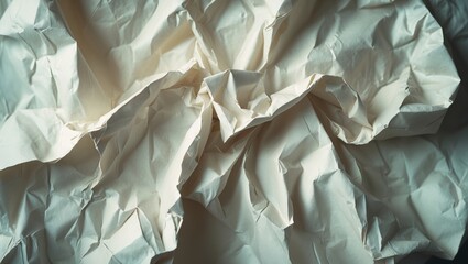 Poster - Crumpled lined notebook sheet used as background, viewed from above