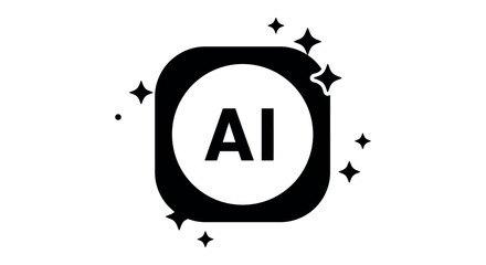 Poster - Artificial intelligence icon with sparkling effects for technology and innovation themes vector illustration