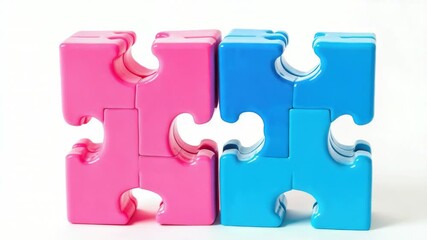 Poster - A close-up shot of a single puzzle piece on a white surface, ideal for use in illustrations or designs where clarity is key