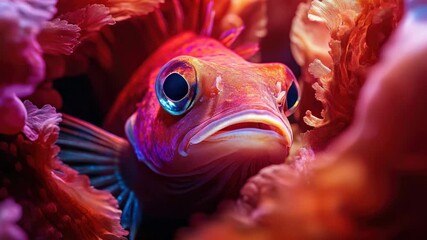 Poster - A vibrant fish photographed from a close distance