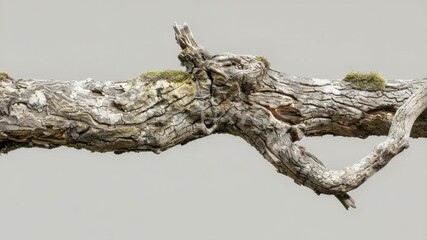 Aufkleber - A natural scene featuring a tree branch covered in lush green moss, perfect for environmental or nature-related uses