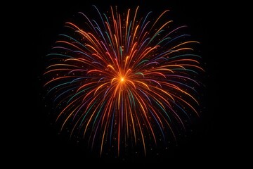 Poster - Vivid fireworks illuminating a dark night sky