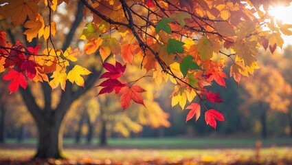 Poster - Vibrant foliage adorning a tree during fall