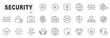 © tutti_frutti - Protection and security related line icons. Safety, password, acces, lock, shield etc. Editable stroke