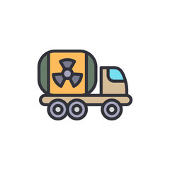 Poster - Stylized Vector Illustration Of A Radioactive Material Transport Truck
