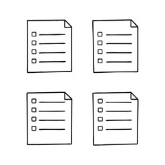 Poster - Paper documents icons. Line symbol. File icon. Folded written paper. Line icon - stock vector.