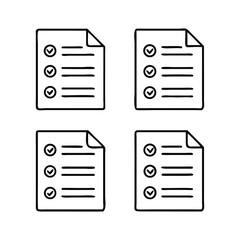 Poster - Paper documents icons. Line symbol. File icon. Folded written paper. Line icon - stock vector.