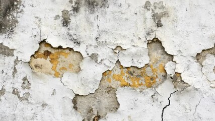 Poster - A close-up shot of a white wall with peeling paint, perfect for representing decay or neglect