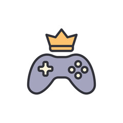 Leinwandbilder - King Of Gaming Concept Depicts Digital Entertainment And Virtual Supremacy