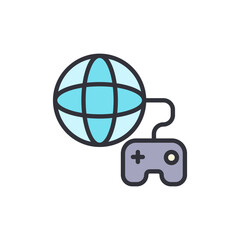 Leinwandbilder - Global Gaming Connectivity Concept With World Globe And Gamepad