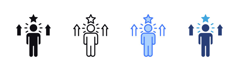 Poster - Self Confidence icon sheet multiple style collection