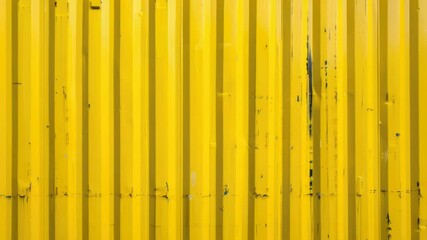 Aufkleber - A fire hydrant stands in front of a bright yellow corrugated wall, with a simple and straightforward design