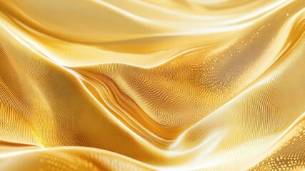 Poster - A detailed view of golden fabric with intricate patterns and texture