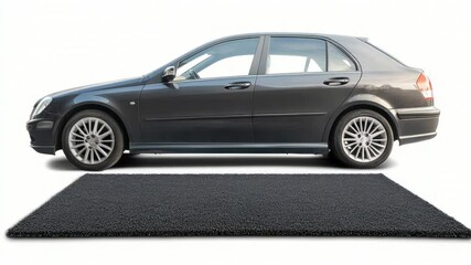 Poster - A luxury vehicle parked on a sleek, black carpet