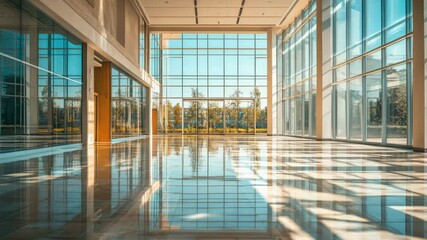 Poster - A spacious room filled with natural light from numerous windows