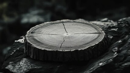 Poster - A piece of wood sitting on top of a rock