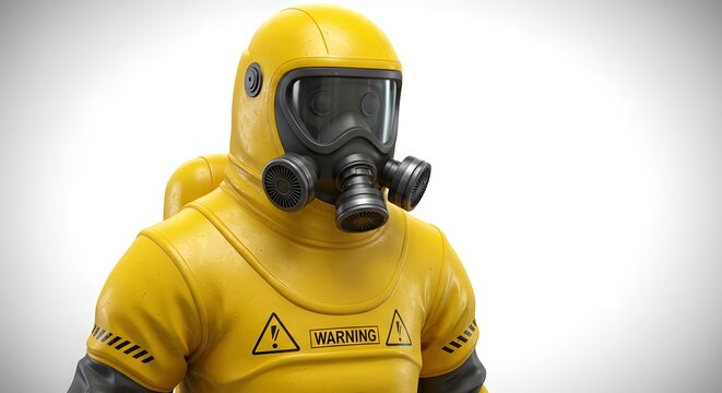Hazmat Suit 3D Model  Realistic Yellow Protective Gear Illustration