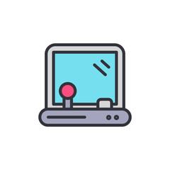 Leinwandbilder - Retro Style Console For Arcade Gaming With Joystick Illustration