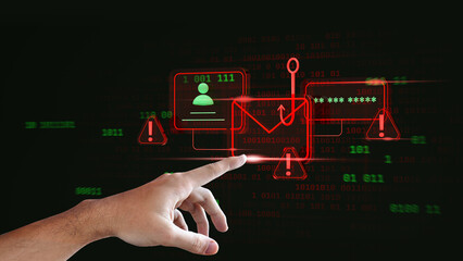 Poster - a hand showing technology withcyber security, safety, ethic, technology, llm, large language model c
