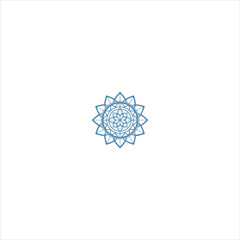 Wall Mural - abstract geometric sphere ornament with a blue circle network pattern, a 3d illustration of a techno