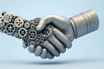 Poster - Metal Handshake Between Robot Arm and Human Hand with Gears