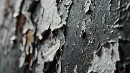 Aufkleber - A close-up shot of peeling paint on a wall, suitable for use in real estate or renovation-related projects