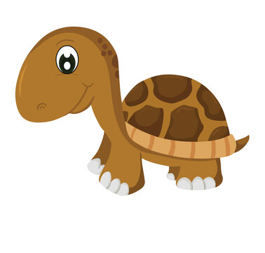 Cute cartoon hand drawn vector turtle clipart.