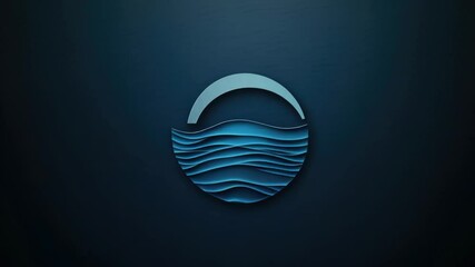 Poster - A circular logo on a dark blue background