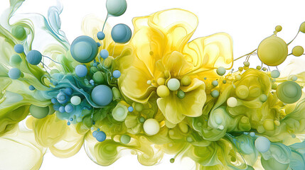 Poster - Swirling, colorful abstract design with orbs