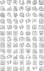 Fototapete - Web and Mobile Application Icons Set in Vector Style