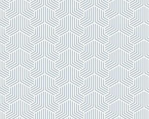 Poster - Abstract geometric pattern with stripes, lines. Seamless vector background. White and gray ornament. Simple lattice graphic design
