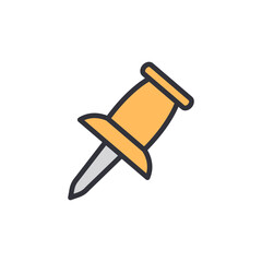 Poster - Simple Graphic Of A Yellow Pushpin For Office Or Home Use