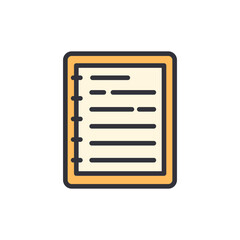Poster - Stylized Notepad With Horizontal Lines And Yellowish Brown Border