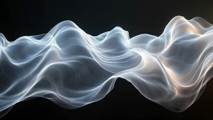 Poster - Abstract Light Wave Patterns with flowing glowing lines in a dark background