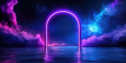 Wall Mural - Surreal Space and Ocean Fantasy Scene