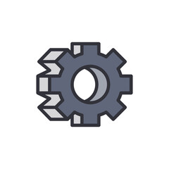  - Modern Mechanical Gear Symbol With Smooth Shades And Clear Details