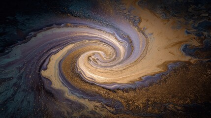 Poster - Colorful Spiral of Muddy Hues in Engaging Motion Creating a Stunning Visual Effect