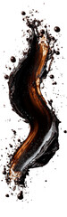 Poster - Wavy, dark liquid splash against a black background